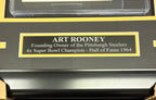 Art Rooney Signed Autographed Index Framed With 8x10 Steelers Photo JSA Authentic