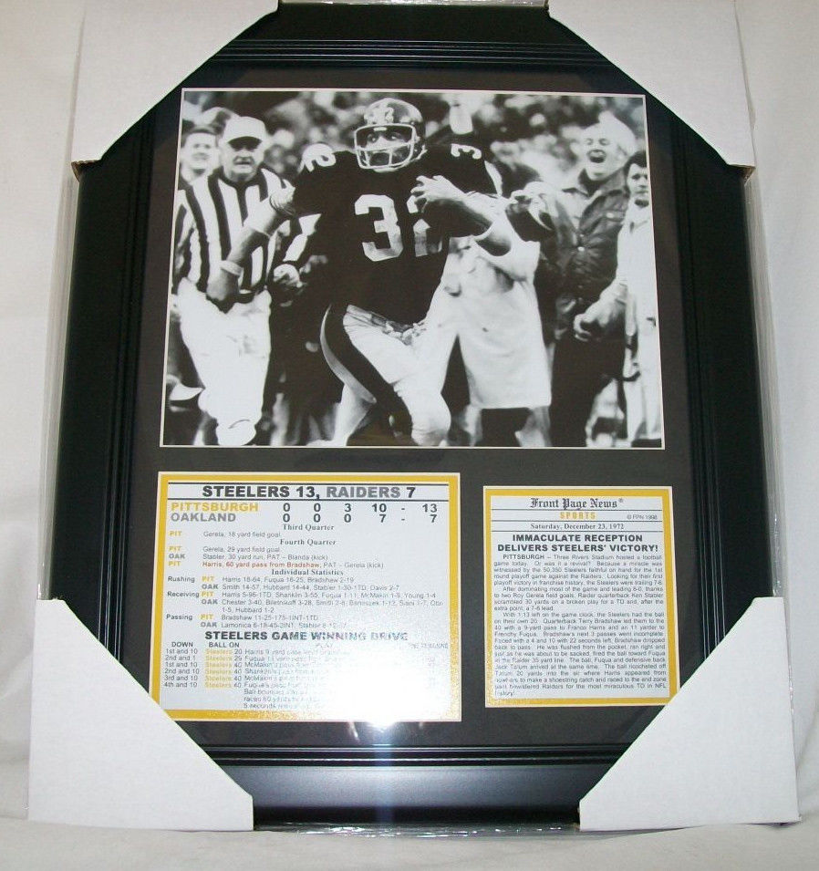 Franco Harris 1972 Pittsburgh Steelers Immaculate Reception 11x14 Framed Photo