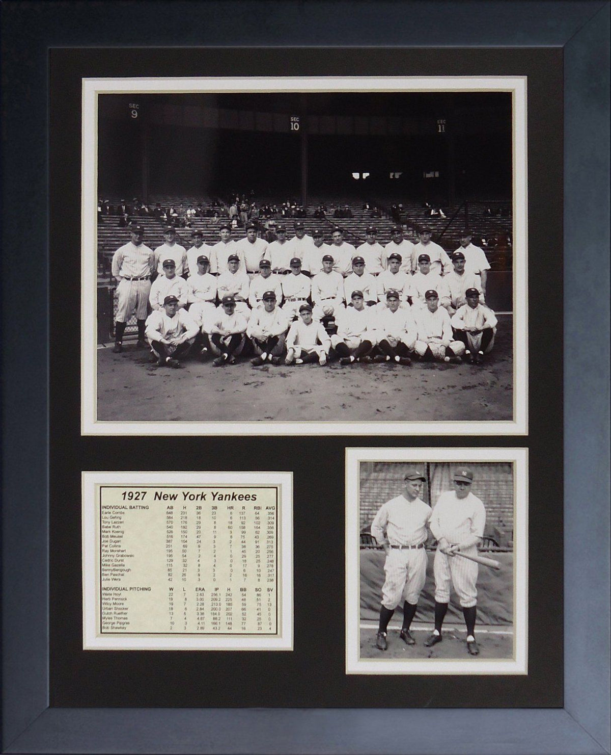 1927 New York Yankees 11x14 Framed Team Photo with Babe Ruth Lou Gehrig