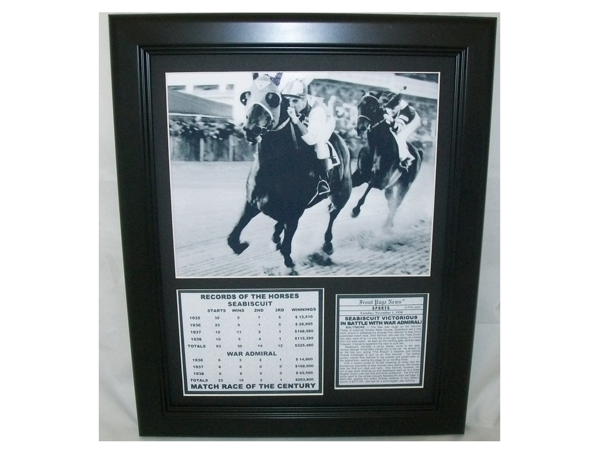 11x14 Framed 1938 Seabiscuit vs War Admiral Match Photo