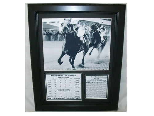 11x14 Framed 1938 Seabiscuit vs War Admiral Match Photo