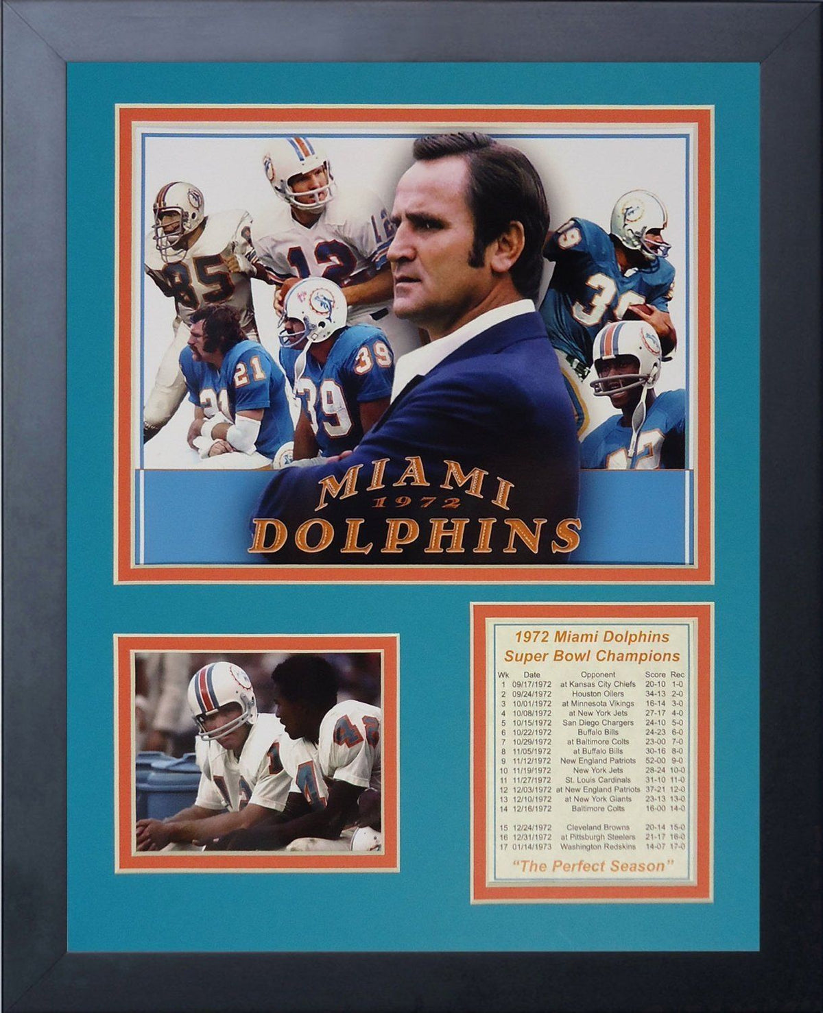 1972 Dolphins Perfect Season Super Bowl VII Champions 11x14 Framed Photo