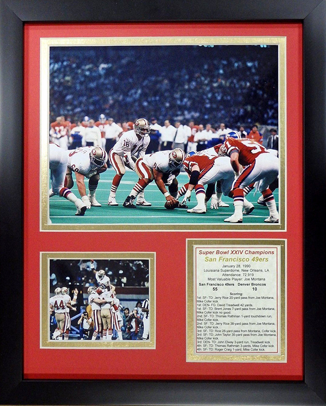 1989 San Francisco 49ers Super Bowl XXIV Champions 11x14 Framed Team Photo