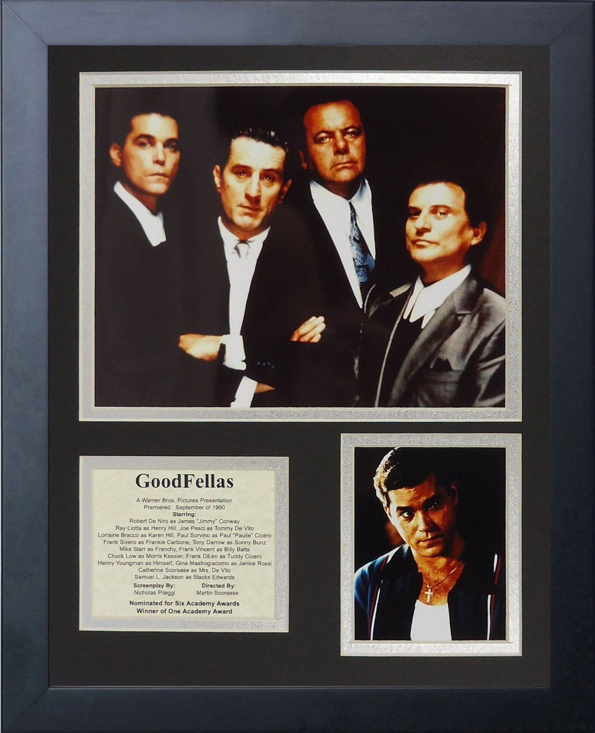 1990 Goodfellas Cast List Robert De Niro Joe Pesci 11x14 Framed Photo