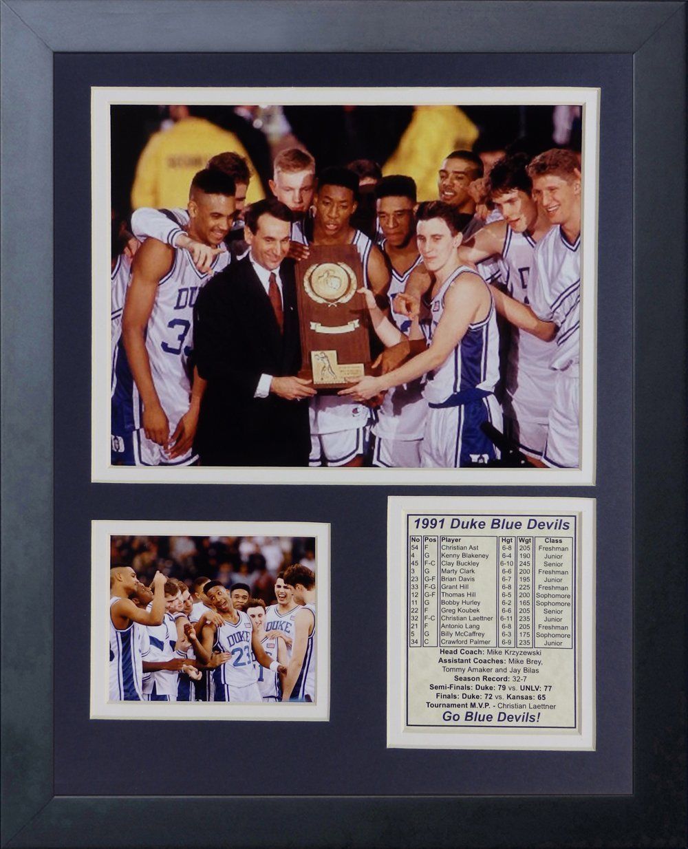 1991 Duke Blue Devils National Champions 11x14 Framed Photo