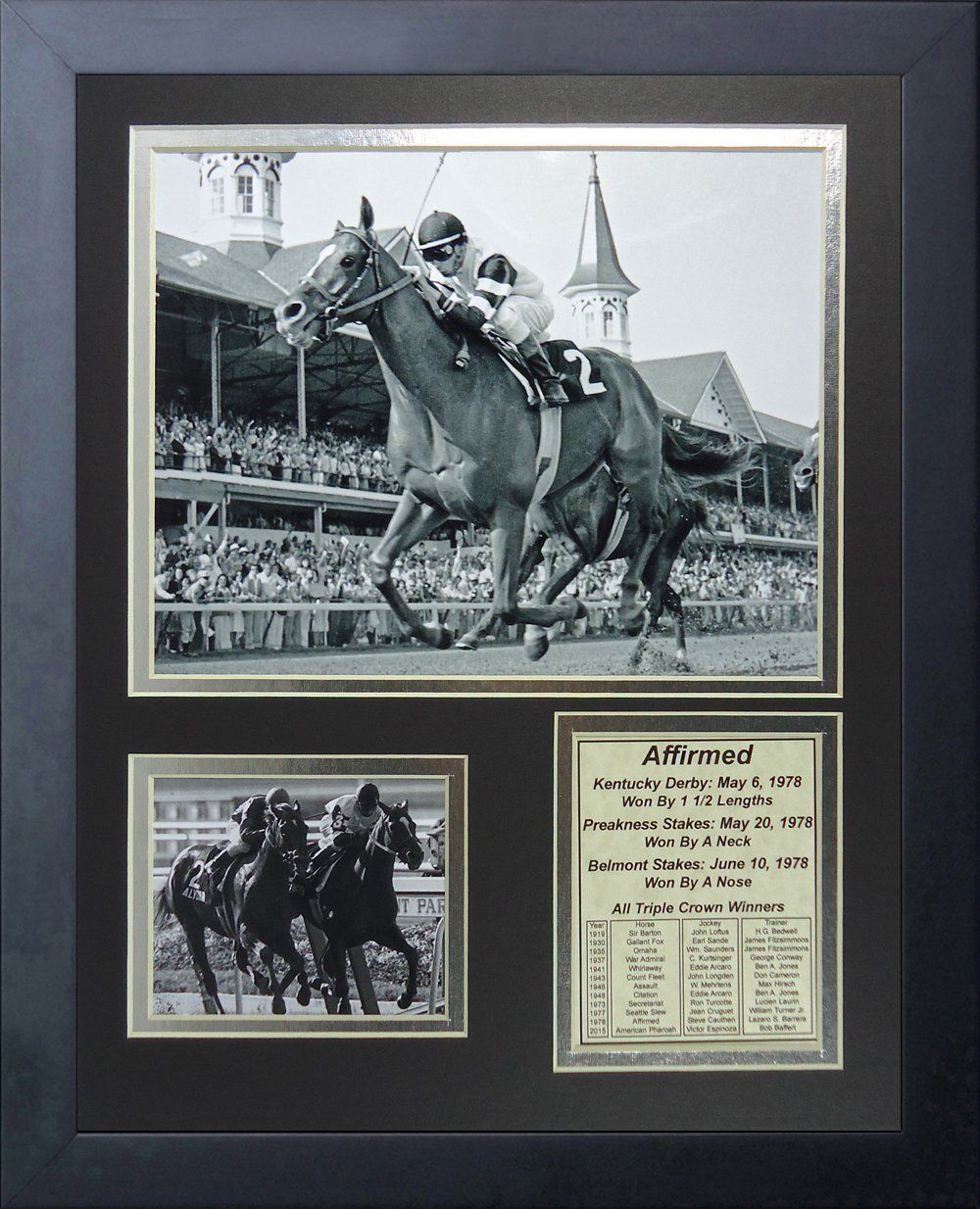 11x14 Framed Affirmed 1978 Triple Crown Winner Steve Cauthen 8x10 Photo