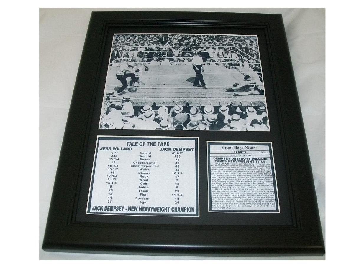Jack Dempsey Wins Title 1919 Framed 11x14 Photo