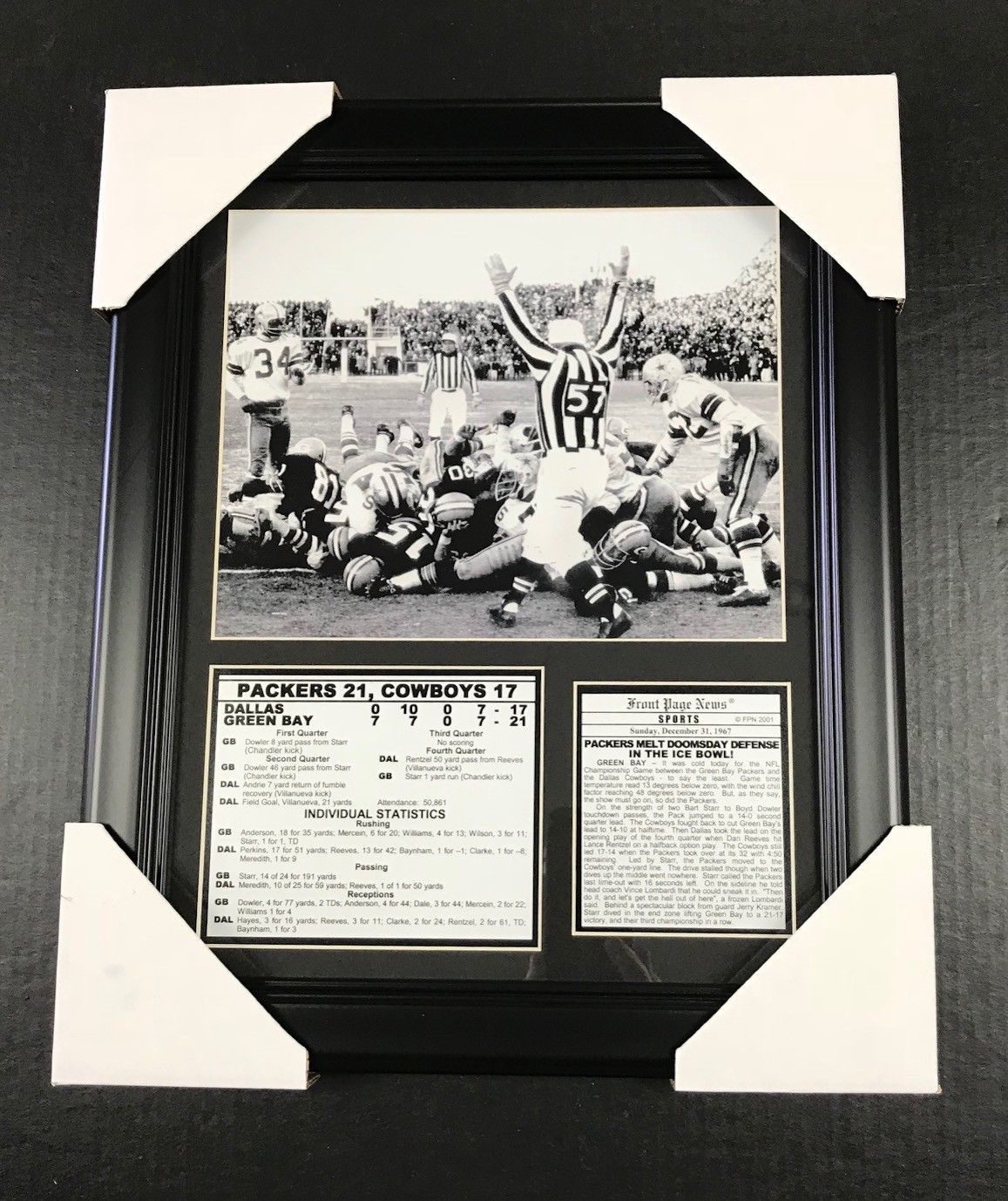 11x14 Framed & Matted 1967 Ice Bowl Packers Championship Game 8x10 Photo