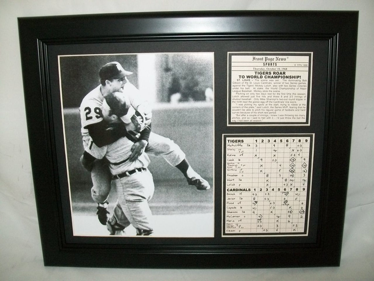 1968 Detroit Tigers World Series Champions Framed Photo