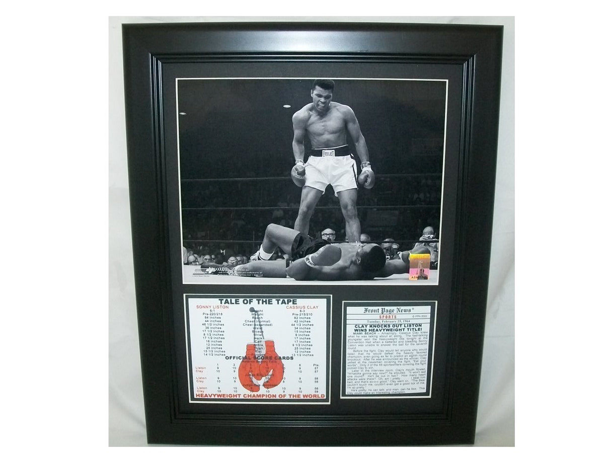 Cassius Clay KO's Sonny Liston 1964 Heavyweight Title 8x10 Framed Photo