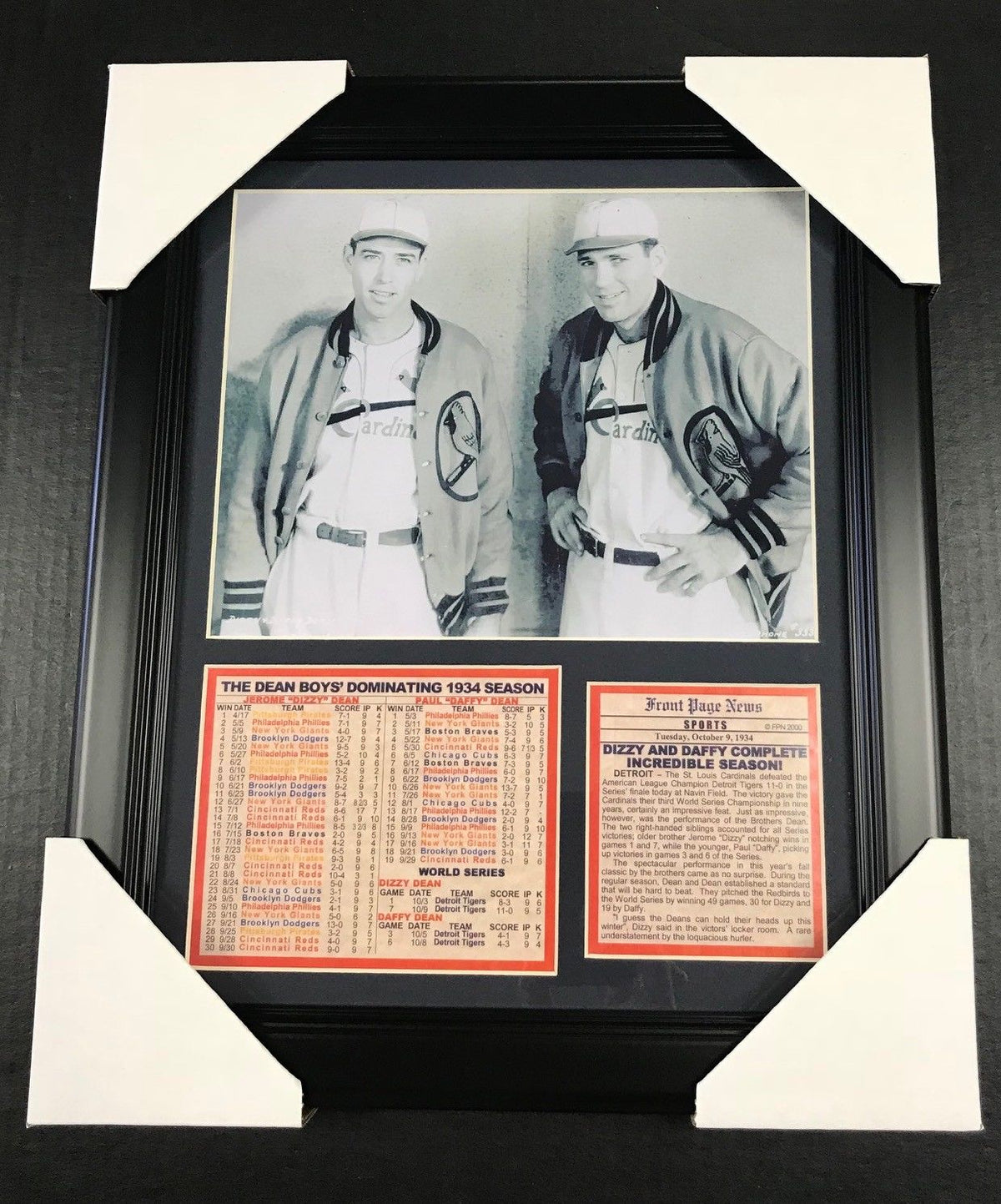 Dizzy & Daffy Dean 1934 Season 8x10 Framed Photo