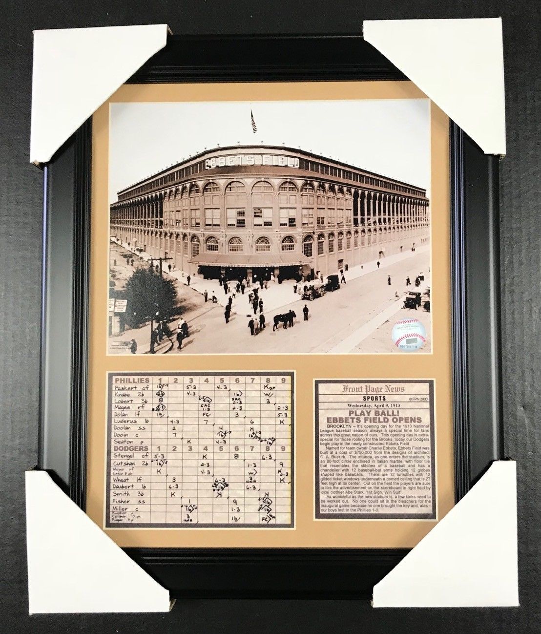 11x14 Framed & Matted Ebbets Field Opening Day 1913 Brooklyn Dodgers 8x10 Photo