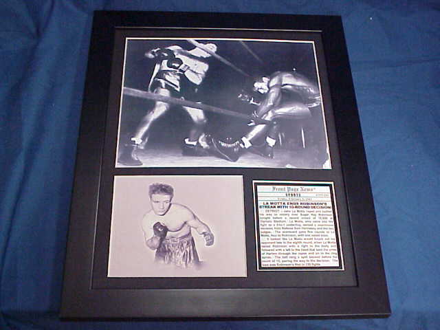 Jake LaMotta vs Sugar Ray Robinson 1943 11x14 Framed & Matted