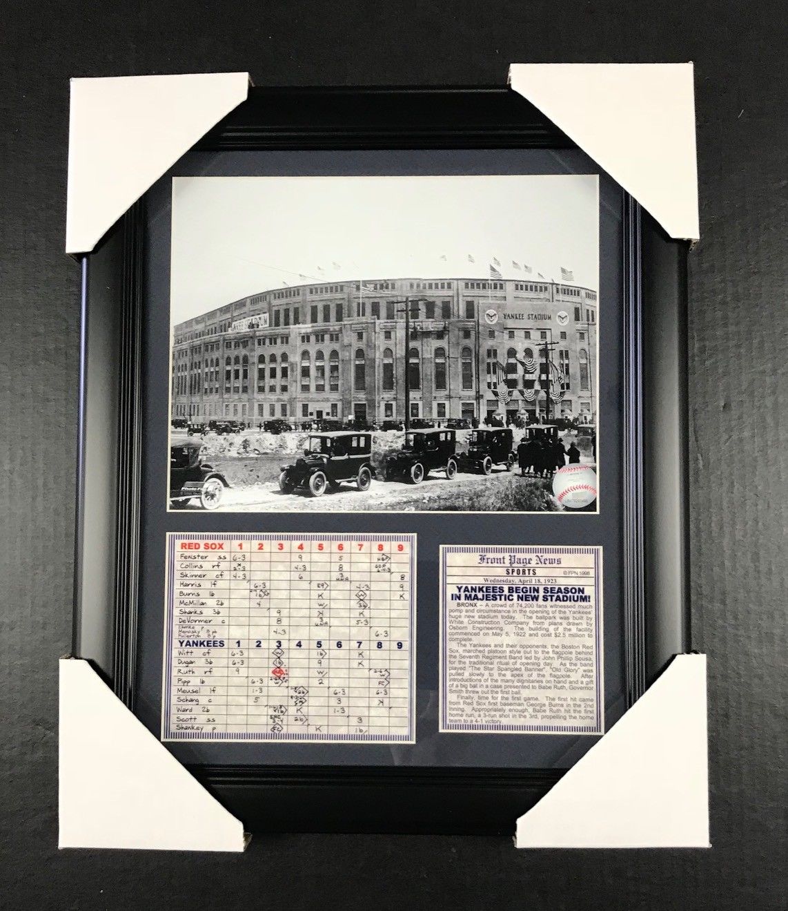 New York Yankees Opening Day 1923 Yankee Stadium 11x14 Framed & Matted