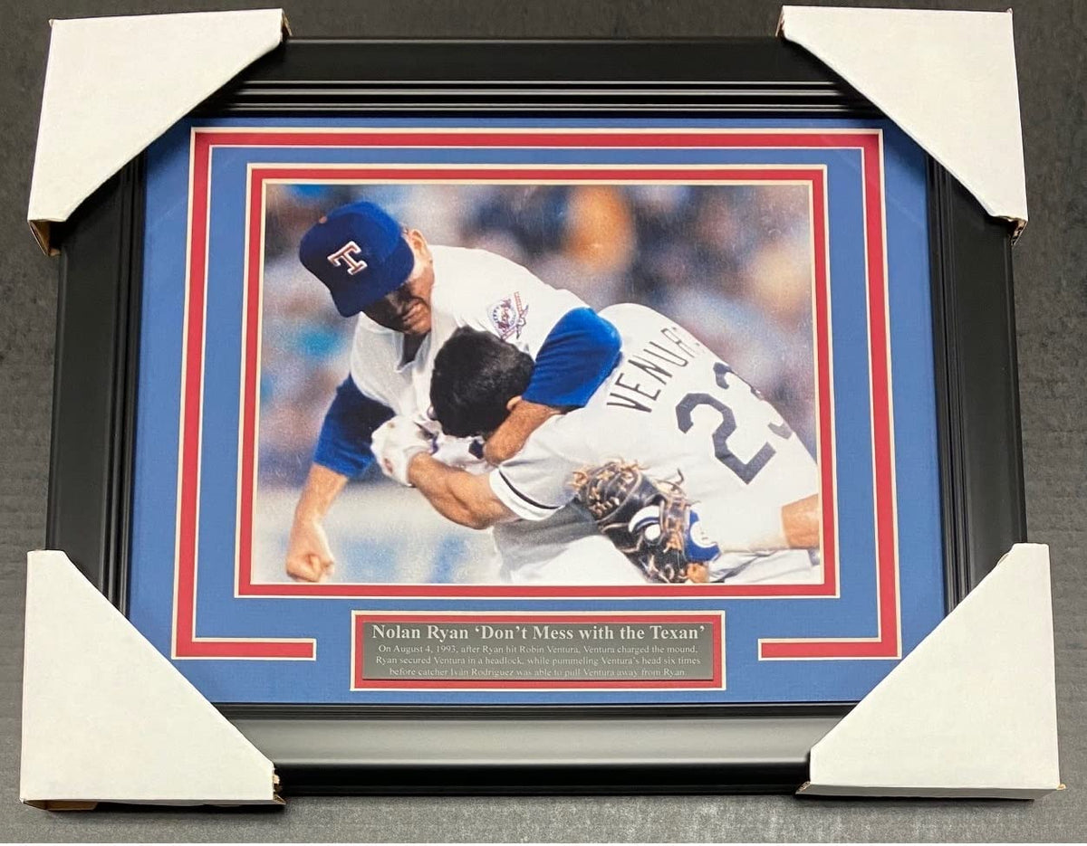 Nolan Ryan the Fight vs Robin Ventura Framed 8x10 Photo
