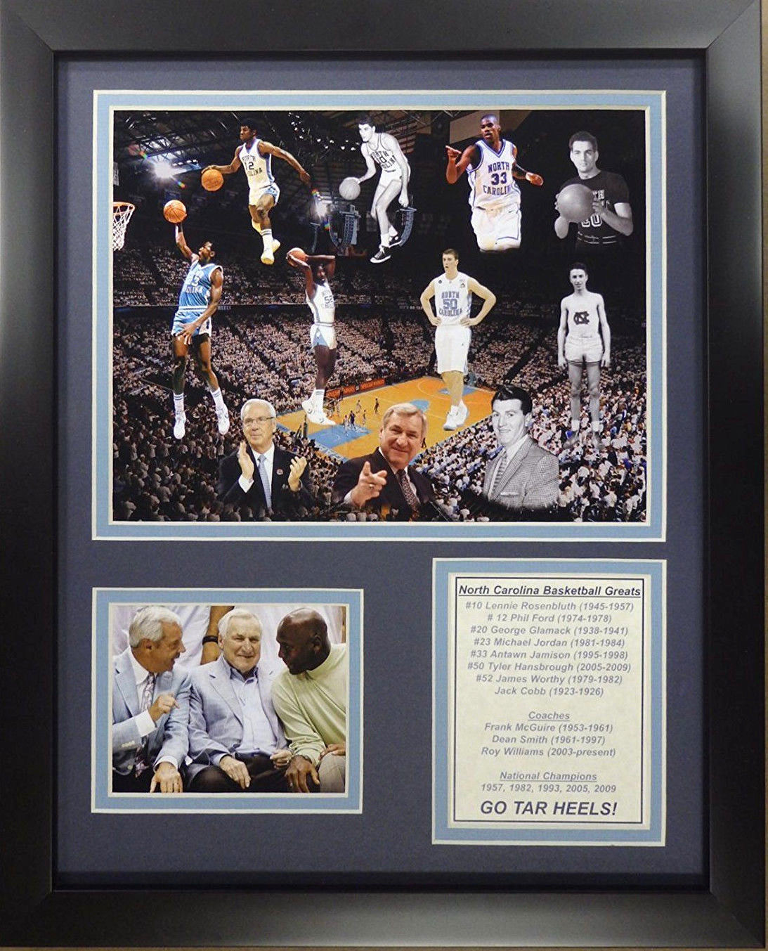 North Carolina Tar Heels NCAA 5X National Champions 11x14 Framed 8x10 Photo