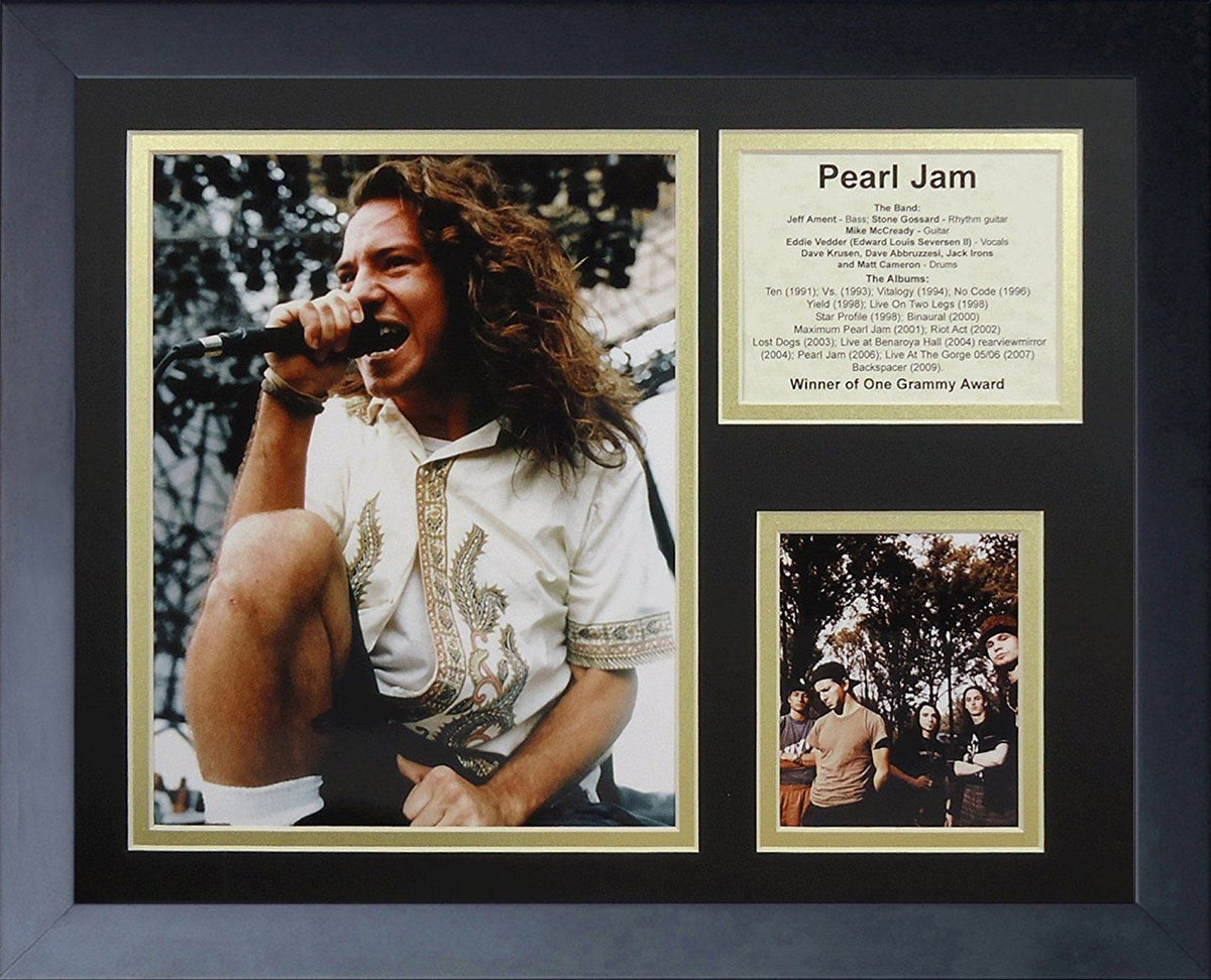 Framed Pearl Jam the Band Eddie Vedder Album List 8x10 Photo