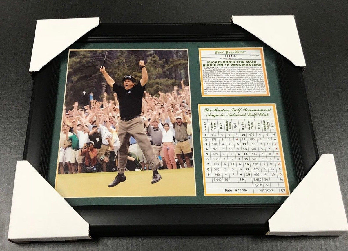 Phil Mickelson 2004 Masters Win 11x14 Framed Scorecard