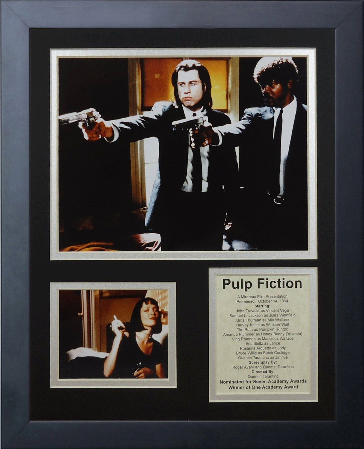 Pulp Fiction John Travolta Samuel Jackson 11x14 Framed Photo