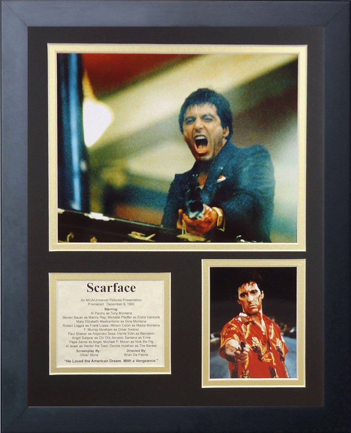 Scarface Al Pacino Cast List Tony Montana 11x14 Framed Photo