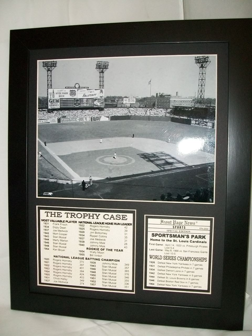 Sportsman Park Trophy Case St Louis Cardinals 11x14 Framed 8x10 Photo