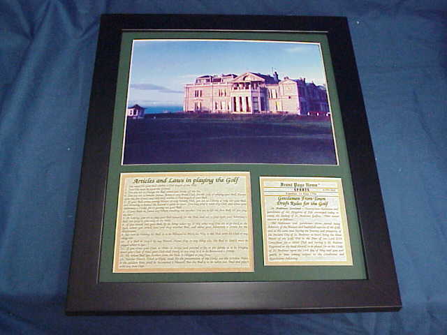 St Andrews 11x14 Framed Photo 1754 Rules of Golf