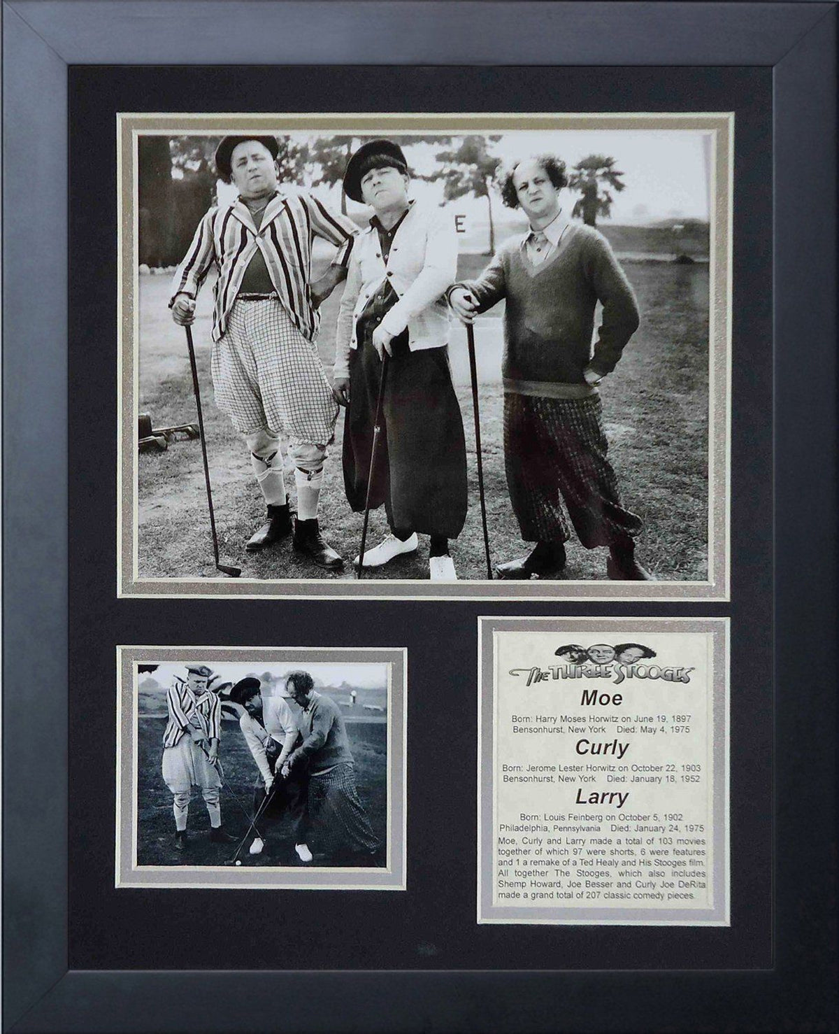 The Three Stooges Golf 11x14 Framed 8x10 Photo Collage