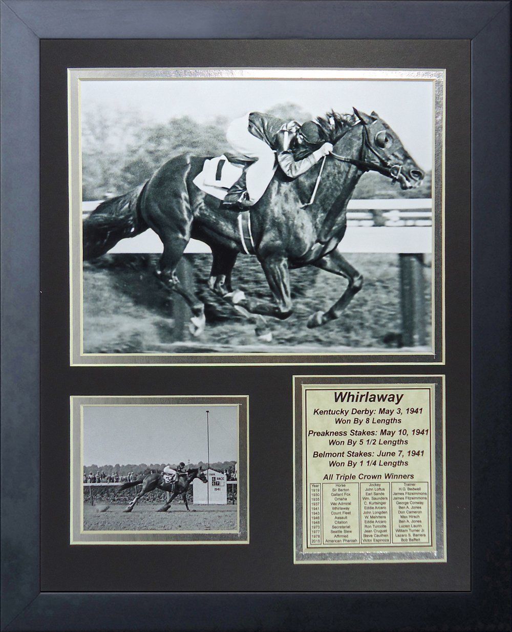 Whirlaway 1941 Triple Crown Winner Eddie Arcaro 8x10 Photo