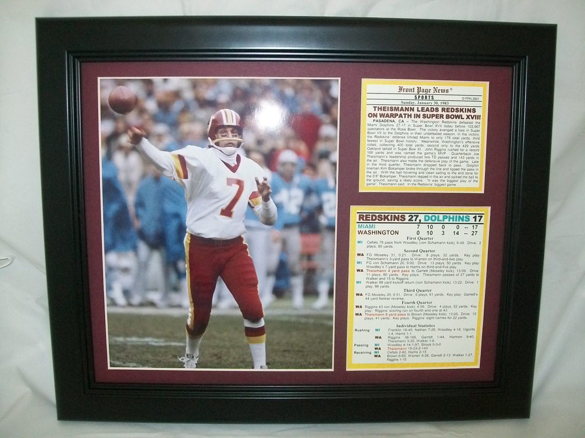 Washington Redskins Super Bowl XVII Joe Theismann 11x14 Framed Photo