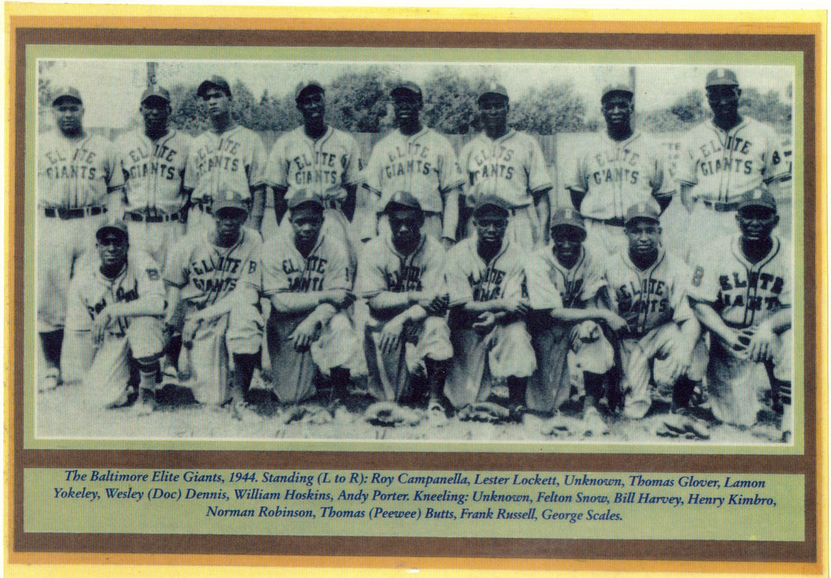 1944 Baltimore Elite Giants Roy Campanella 8x10 Team Photo