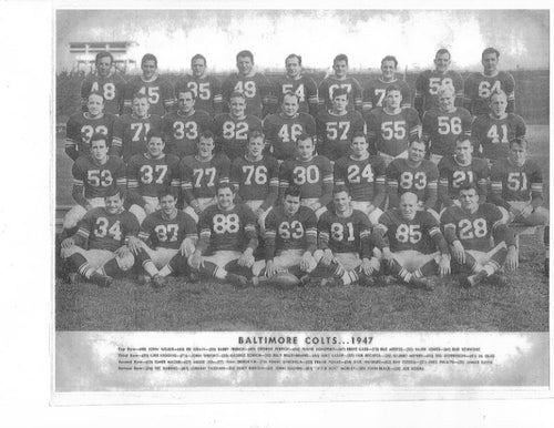 1947 Baltimore Colts Team 8x10 Photo