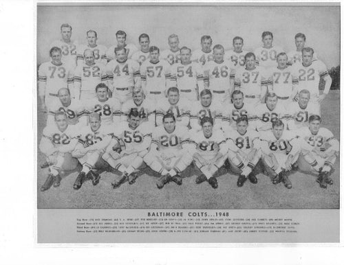 1948 Baltimore Colts Team 8x10 Photo