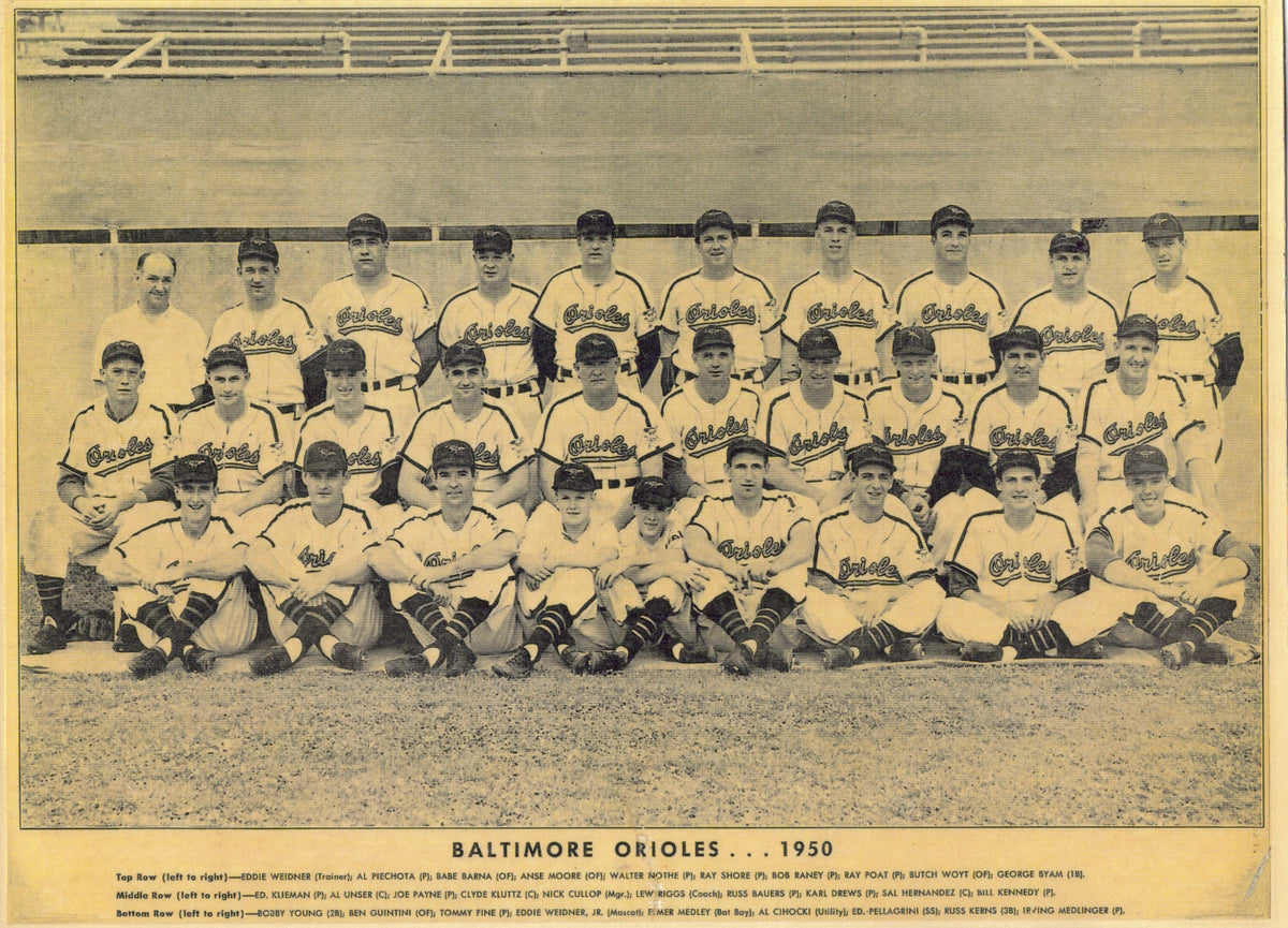 1950 Baltimore Orioles 8x10 Team Photo