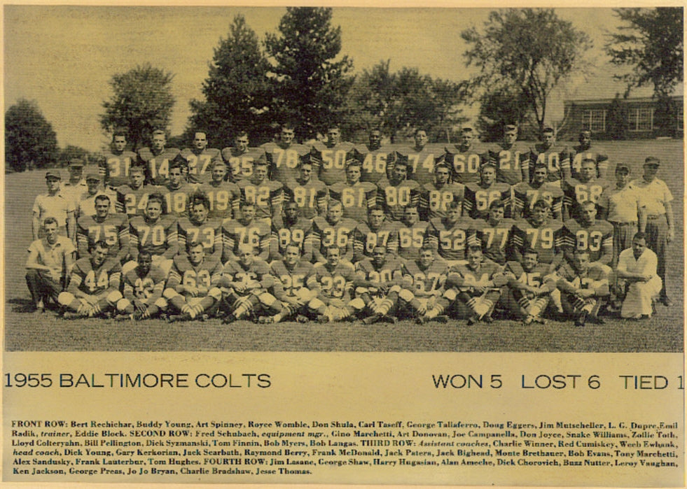 1955 Baltimore Colts Team 8x10 Photo W/ Art Donovan Alan Ameche