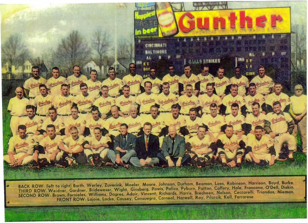 1957 Baltimore Orioles 8x10 Team Photo Brooks Robinson Rookie Year