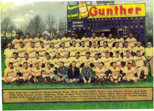 1957 Baltimore Orioles 8x10 Team Photo Brooks Robinson Rookie Year