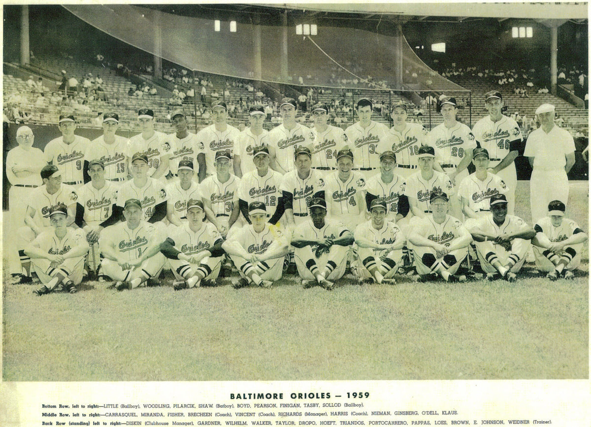 1959 Baltimore Orioles 8x10 Team Photo