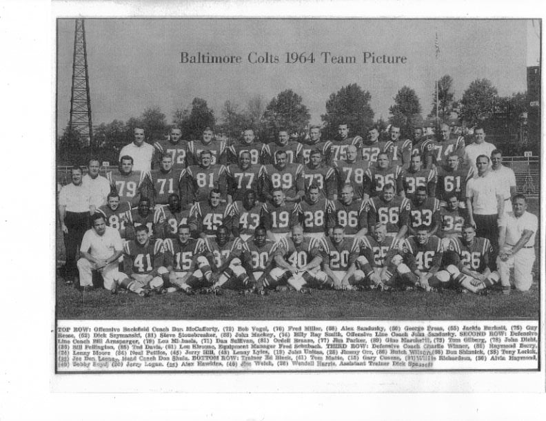 1964 Baltimore Colts Team 8x10 Photo