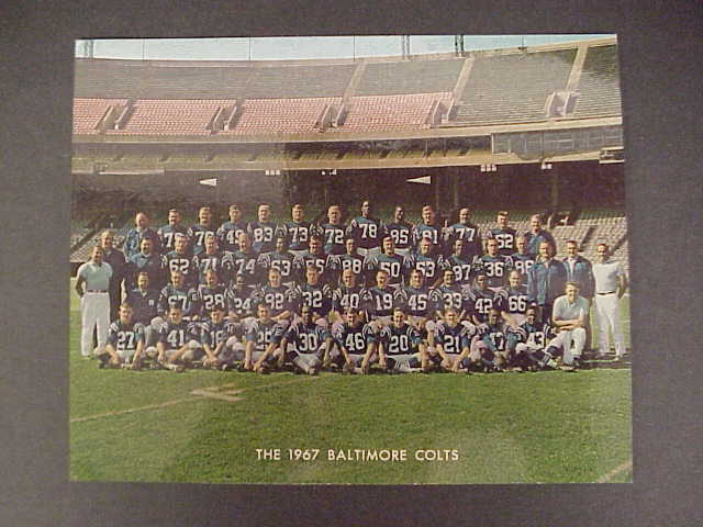 1967 Baltimore Colts Team 8x10 Photo with Johnny Unitas