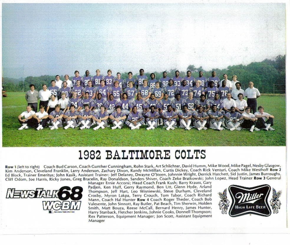 1982 Baltimore Colts Team 8x10 Photo