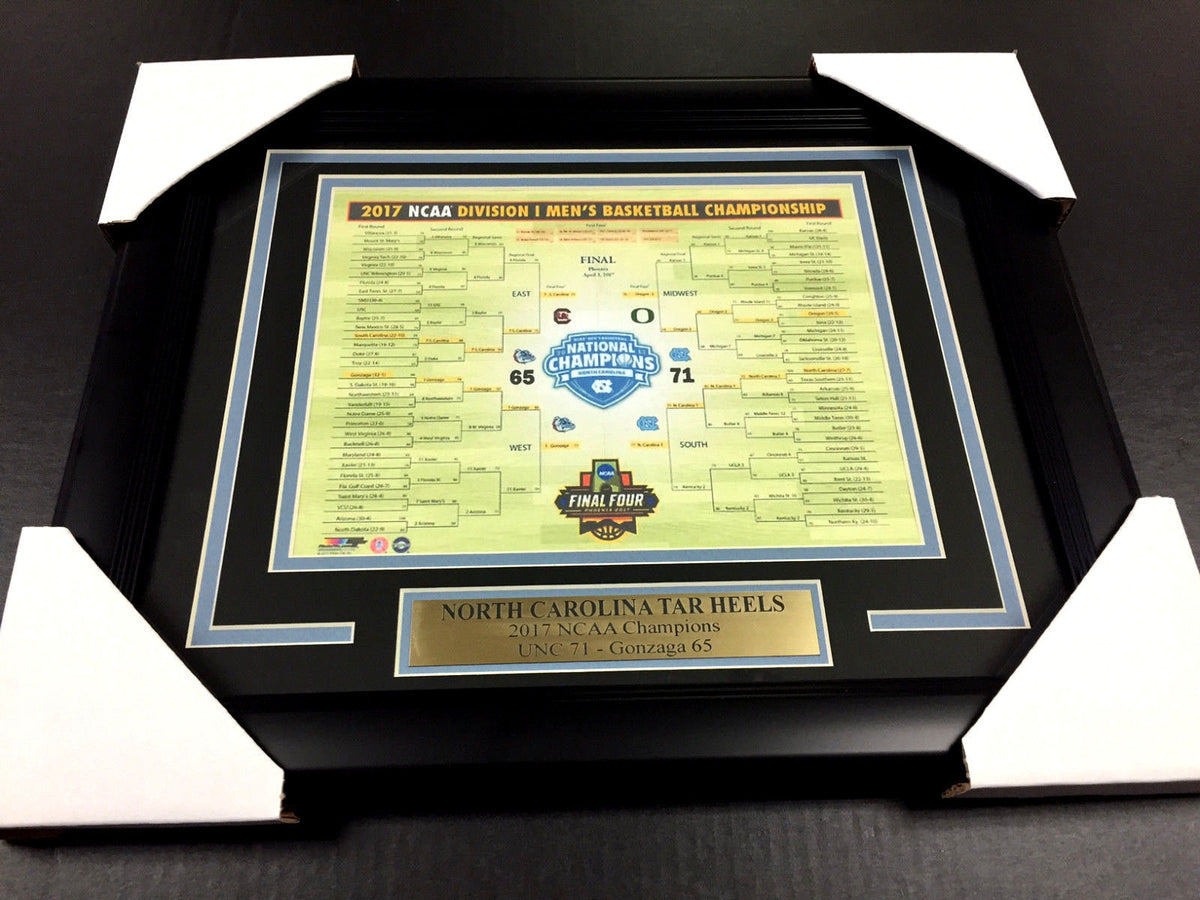 2017 NCAA National Champions Bracket North Carolina Tar Heels Framed 8x10 Photo