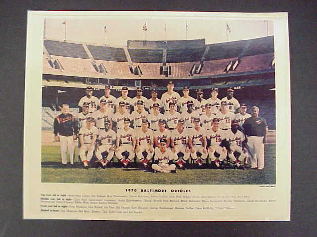 1970 Baltimore Orioles Team Photo 8x10