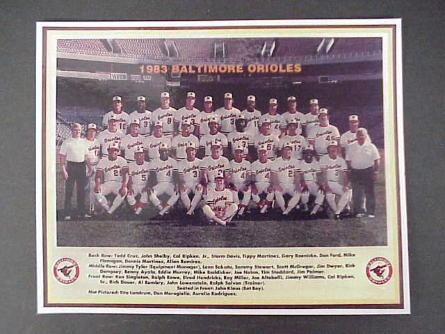 1983 Baltimore Orioles Team Photo 8x10