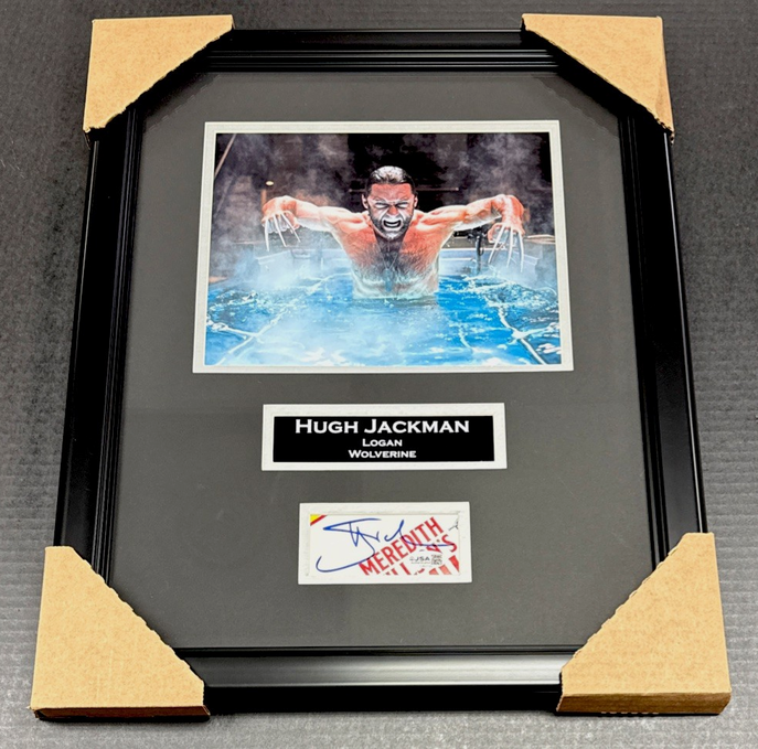 Hugh Jackman Wolverine Autographed Signed Cut Framed 8x10 Photo Jsa Coa