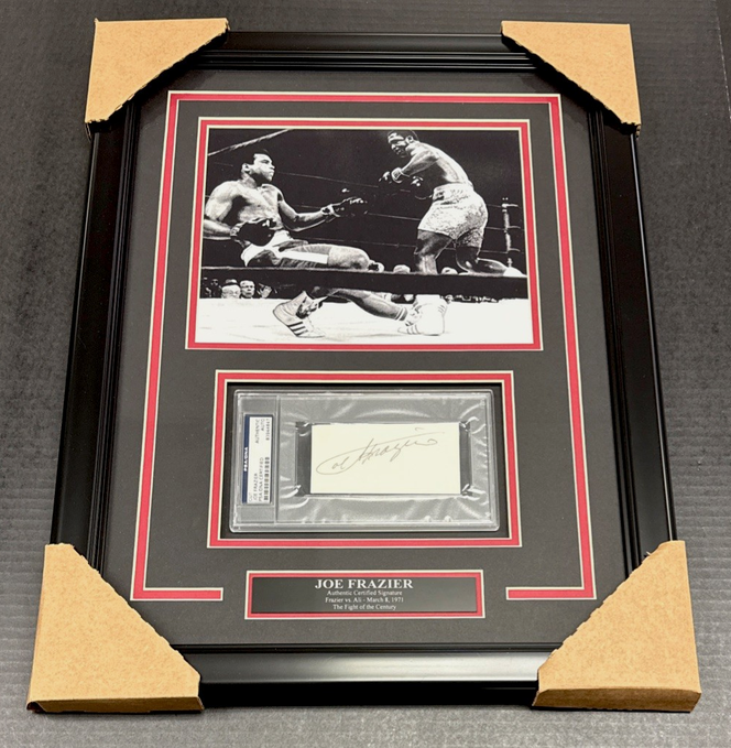 JOE FRAZIER Authentic Autographed Psa VS MUHAMMAD ALI 1971 FRAMED 8X10 PHOTO