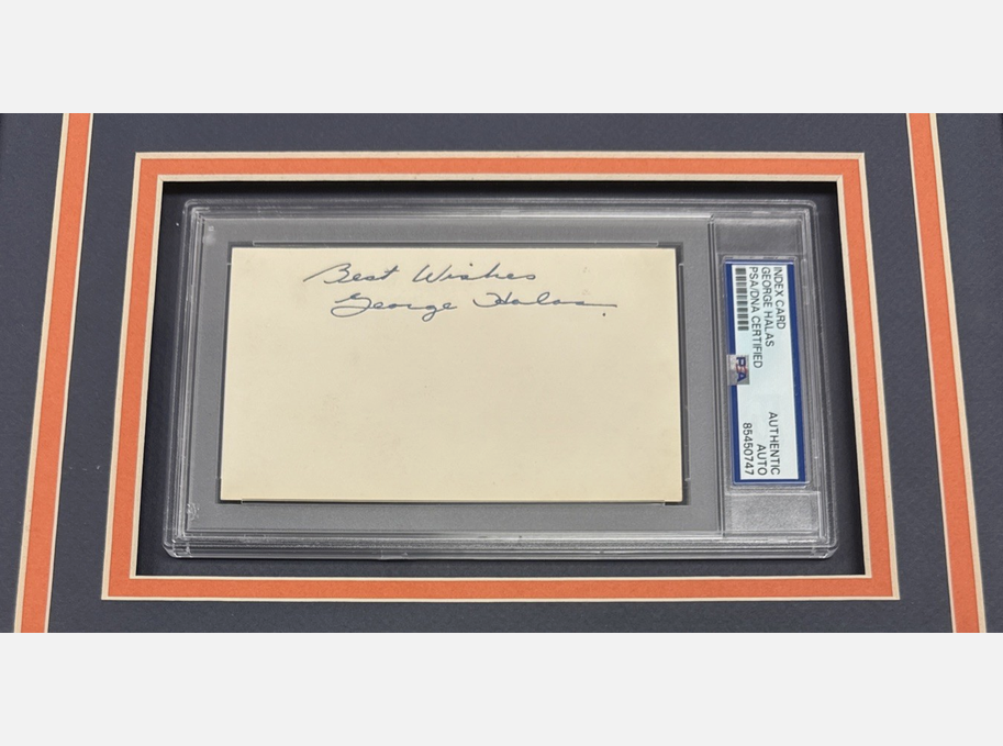 George Halas Autographed Authentic Cut Psa Framed 8x10 Photo Chicago Bears