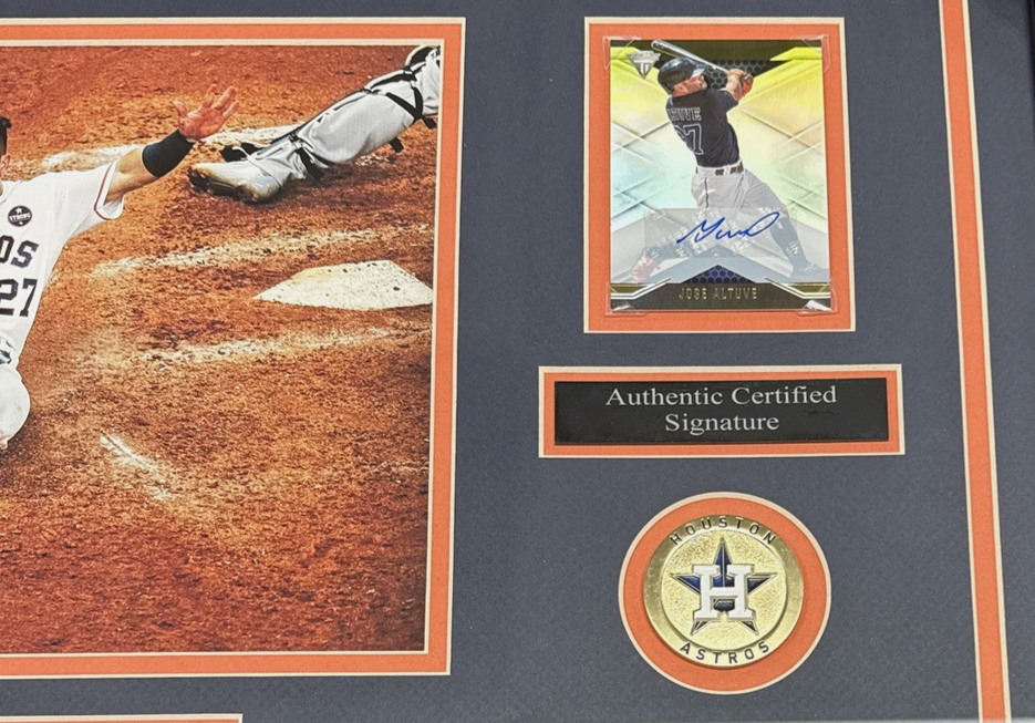 Jose Altuve Signed Autographed Card Framed W/8x10 Photo Houston Astros Alcs Game