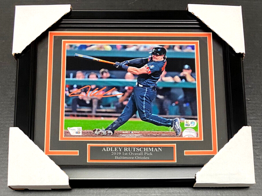 Adley Rutschman Orioles Autographed 8x10 Photo Framed City Connect Jersey