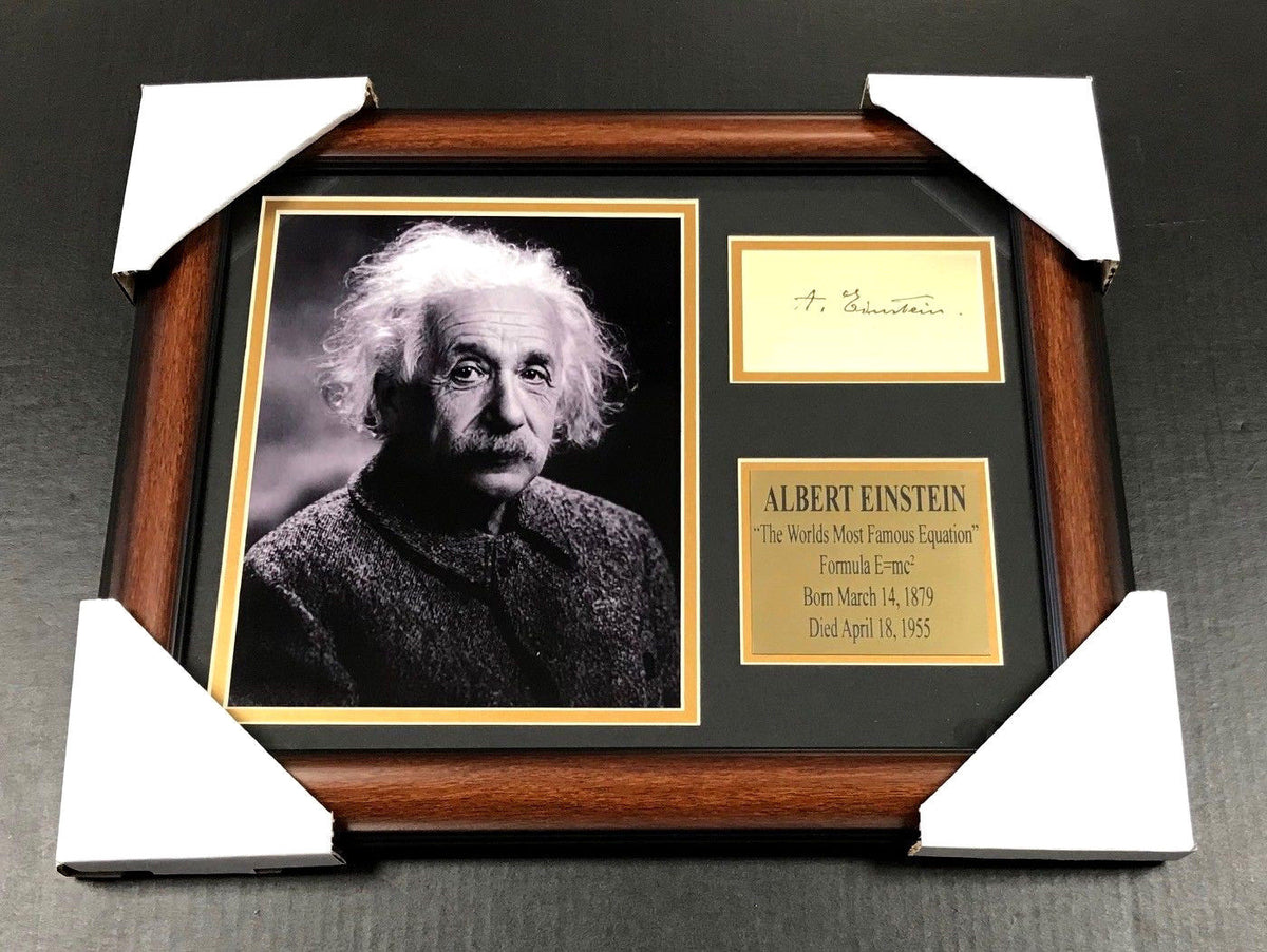 Albert Einstein E=MC2 Autographed Facsimile Reprint Framed 8x10 Photo
