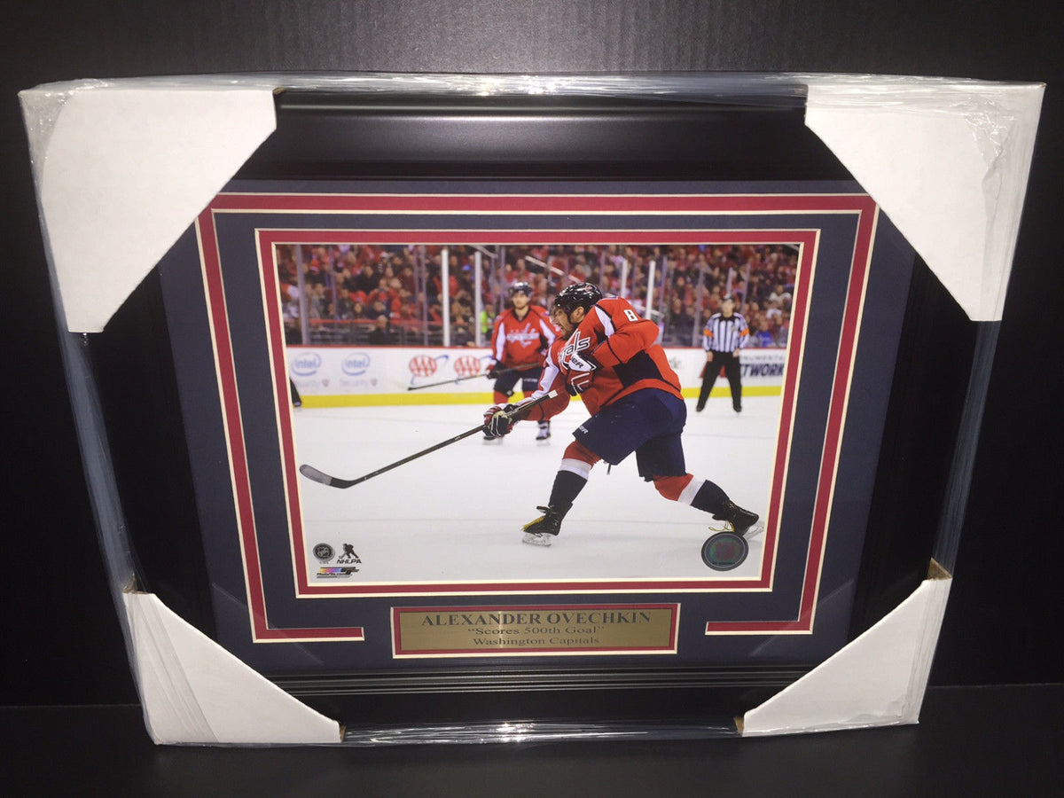Alexander Ovechkin Scores 500th Goal 8x10 Framed Photo Washington Capitals